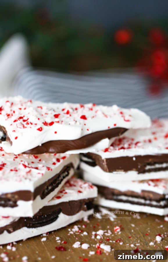 Christmas treats - festive peppermint bark with Oreos