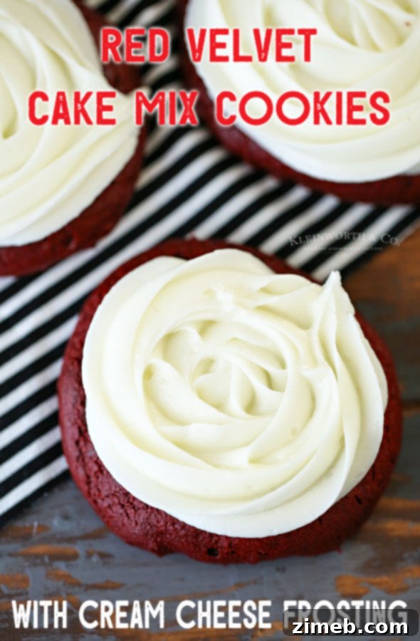 Cake Mix Red Velvet Delights 18 Red Velvet Cake Mix Cookies with cream cheese frosting