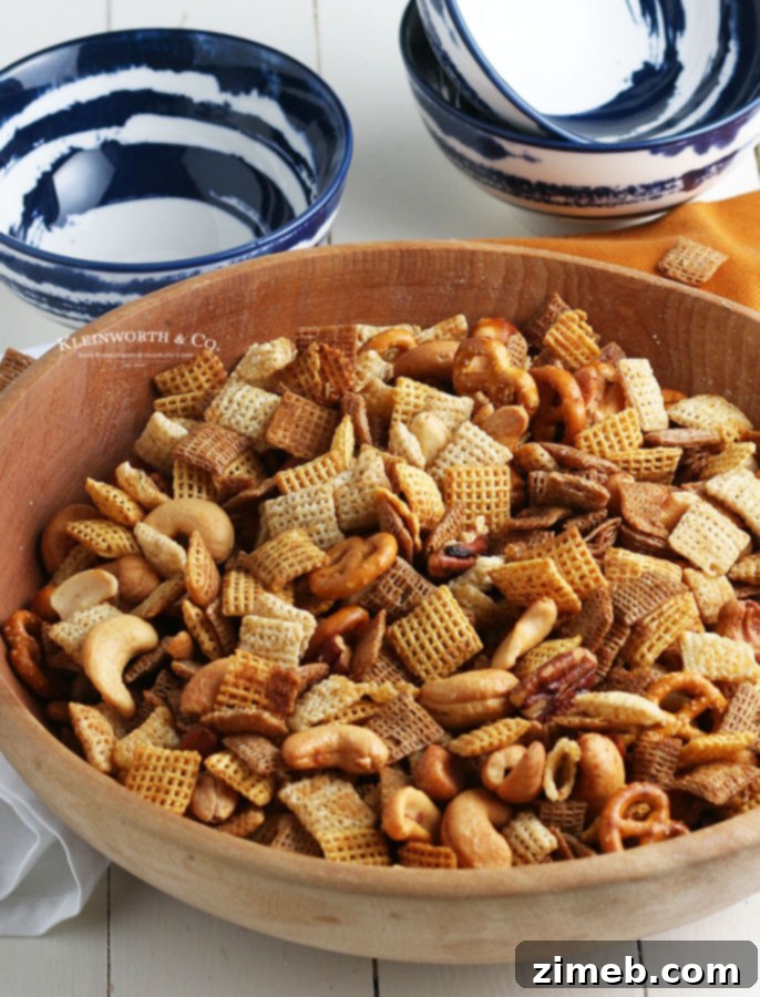party mix in serving bowl
