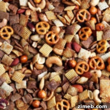 Best recipe for party snack mix, ready to serve.