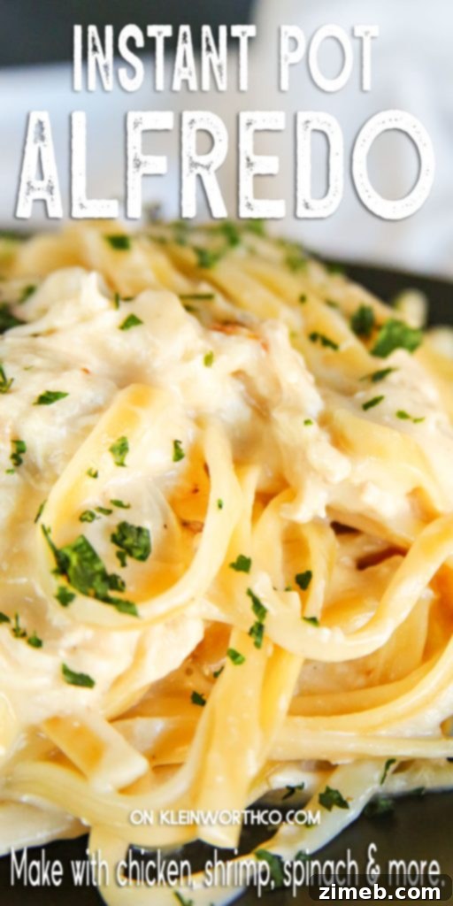 Creamy Instant Pot Alfredo pasta dish, perfect for a quick dinner.