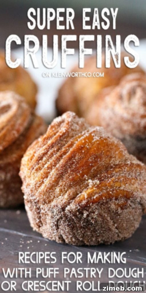 Effortless Homemade Cruffins 2 Easy Cruffin Recipe - A delicious cross between a croissant and a muffin, coated in cinnamon sugar.