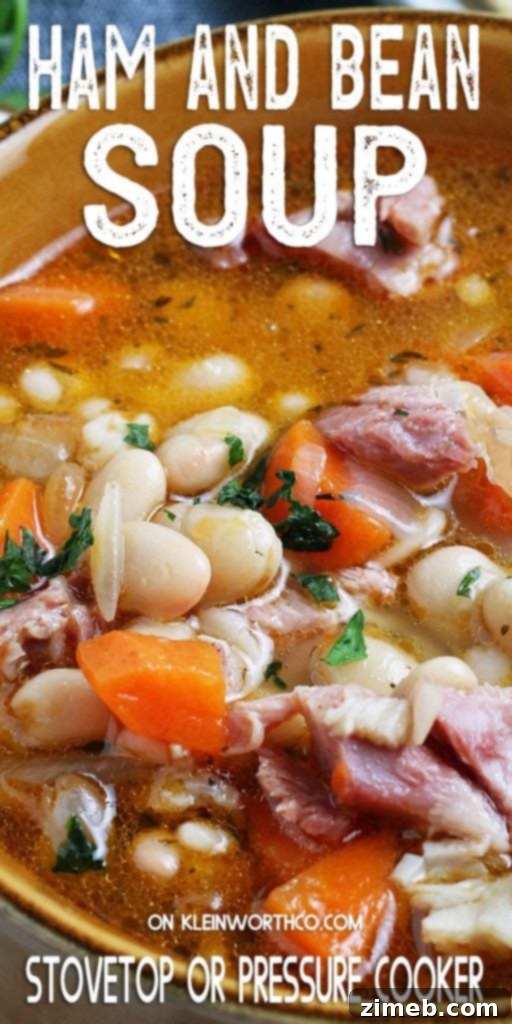 Hearty Ham and Bean Soup, a perfect comfort food for cold weather
