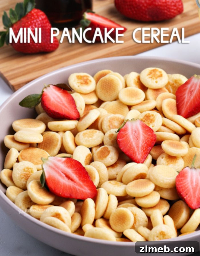 Micro Flapjack Bites 22 A vibrant and appealing presentation of Mini Pancake Cereal, ready to serve.