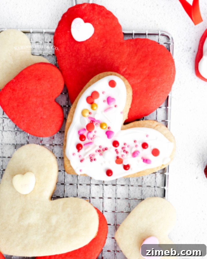 Sweetheart Shortbread 12 Decorated shortbread cookie for Valentine's Day