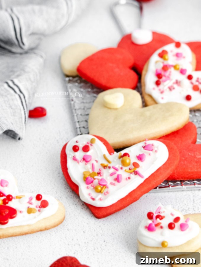 Sweetheart Shortbread 5 Sweet shortbread cookies decorated with royal icing