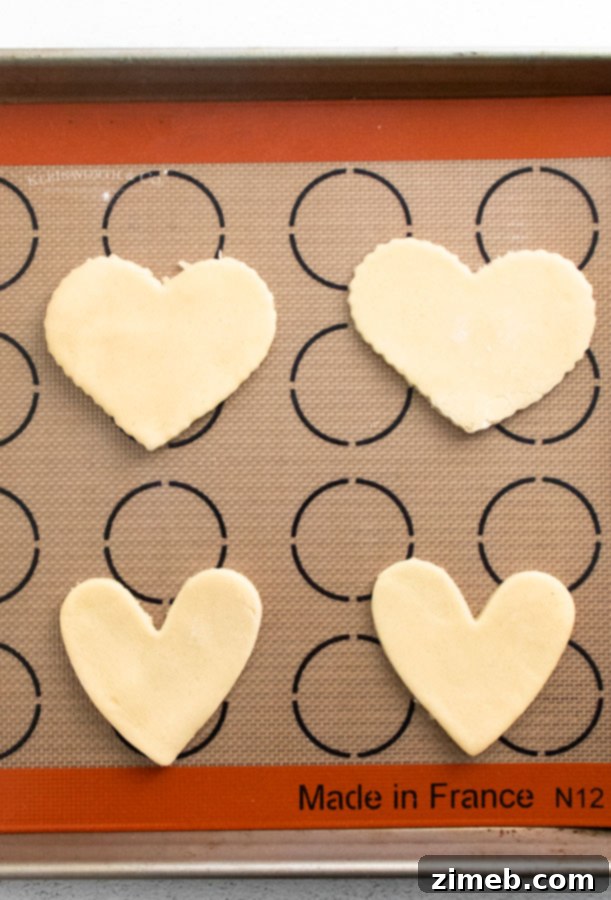 Sweetheart Shortbread 9 Before baking shortbread heart cookies