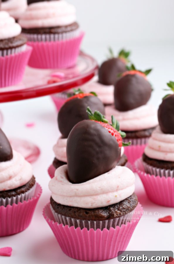 Decadent Chocolate Strawberry Cupcakes 7 Valentine Strawberry Topped Cupcake, a perfect dessert