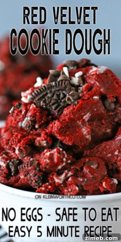 Crimson Cookie Indulgence 2 Red Velvet Cookie Dough with chocolate chips and sprinkles