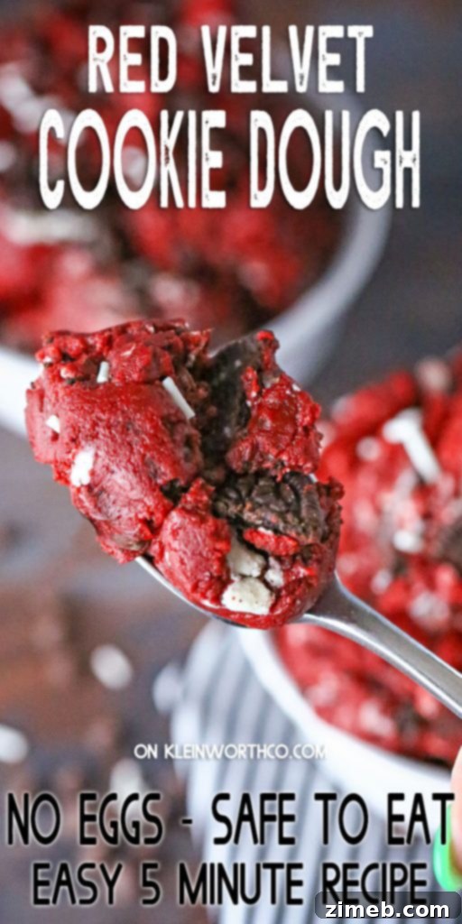 Crimson Cookie Indulgence 24 Red Velvet Cookie Dough in a serving dish