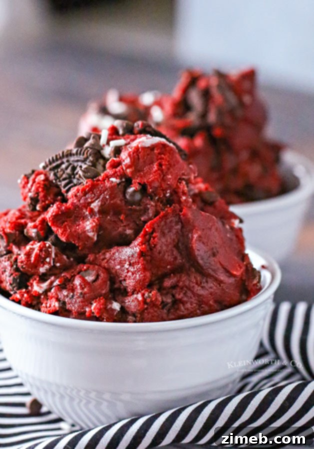 Crimson Cookie Indulgence 4 how to make Red Velvet Cookie Dough with crushed Oreos