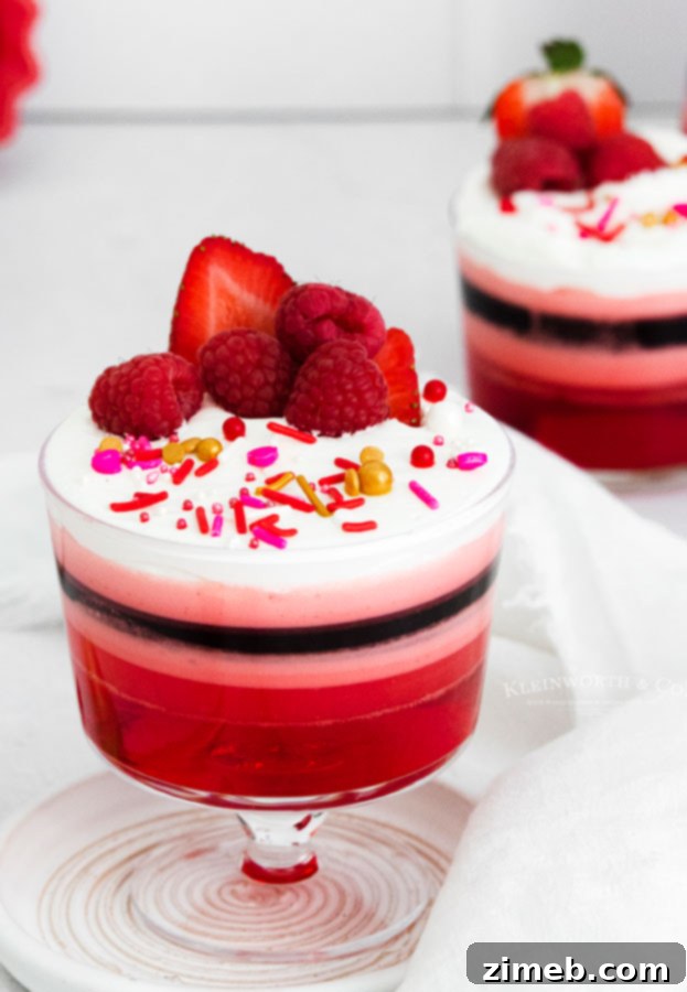 Valentine's Day Layered Jello Delight 18 layered jello cups