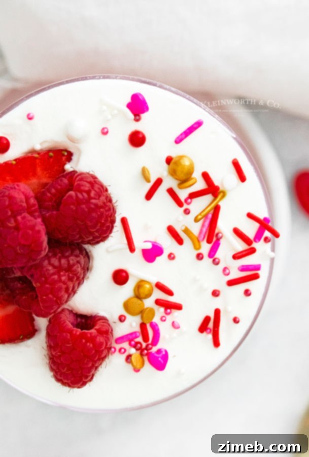 Valentine's Day Layered Jello Delight 3 valentine sprinkles on jello