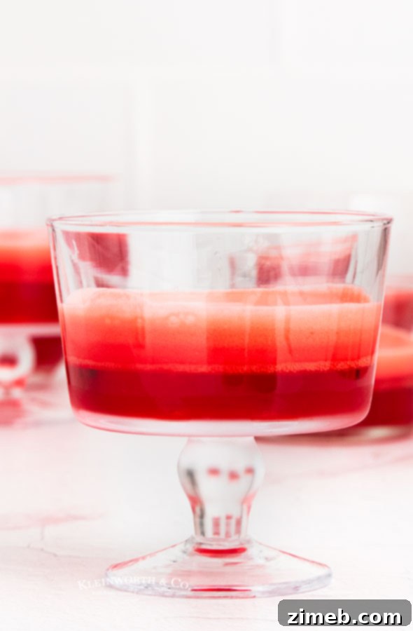 Valentine's Day Layered Jello Delight 7 step 2 layered jello