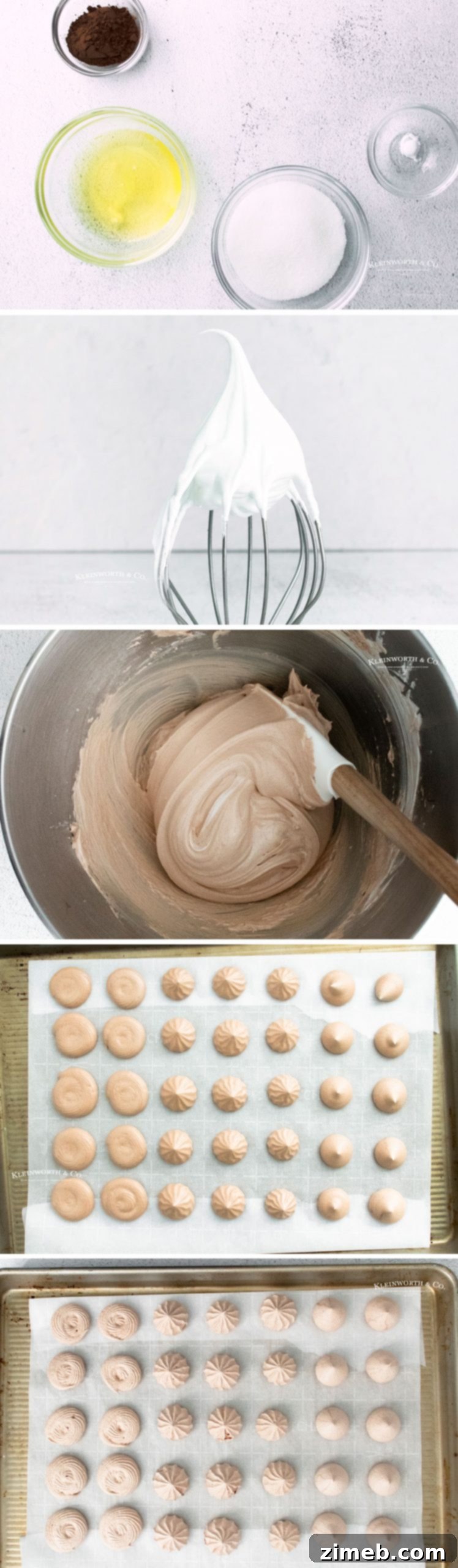 Crisp Chocolate Meringue Clouds 22 How to make chocolate meringues - step by step graphic