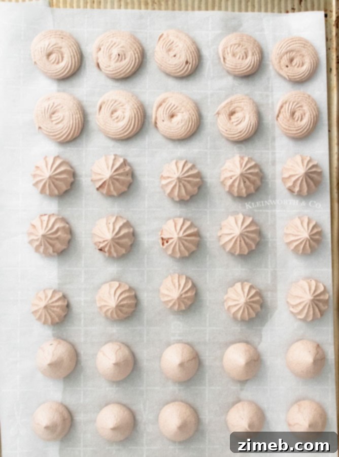Crisp Chocolate Meringue Clouds 7 Baked Dark Chocolate Meringue Cookies cooling