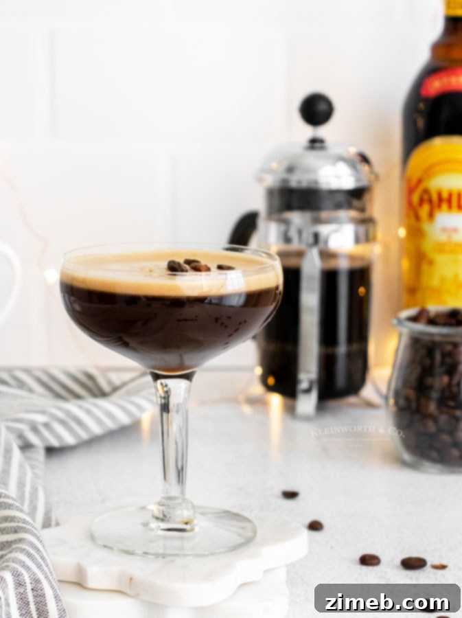 The Best Espresso Martini Recipe for a rich and creamy cocktail.
