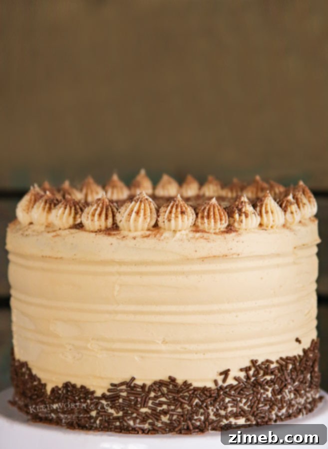 Rich Coffee Buttercream Frosting 9 A bowl of creamy coffee frosting, showcasing its smooth texture and delightful color, ready to be used.