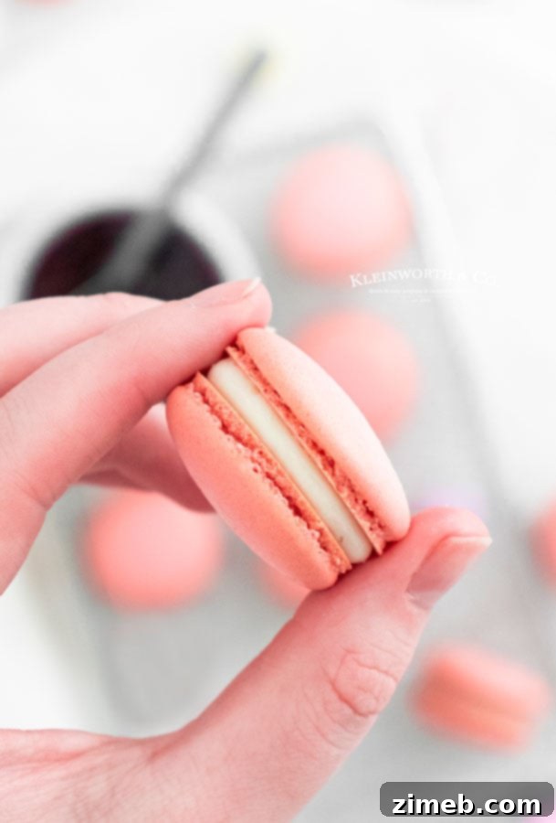 Strawberry Macaron Cookies for a baby shower
