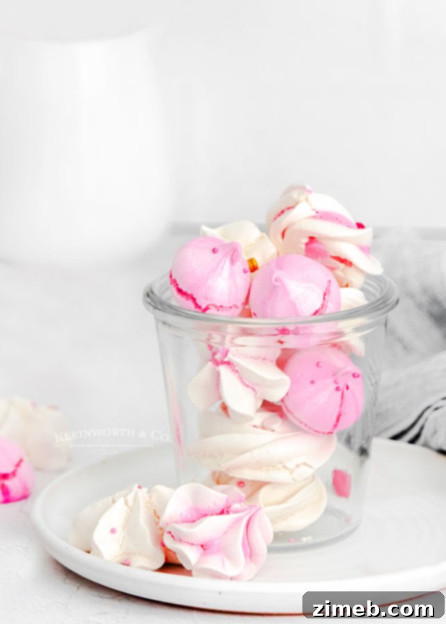 Vanilla Cloud Kisses 6 pink meringue cookies