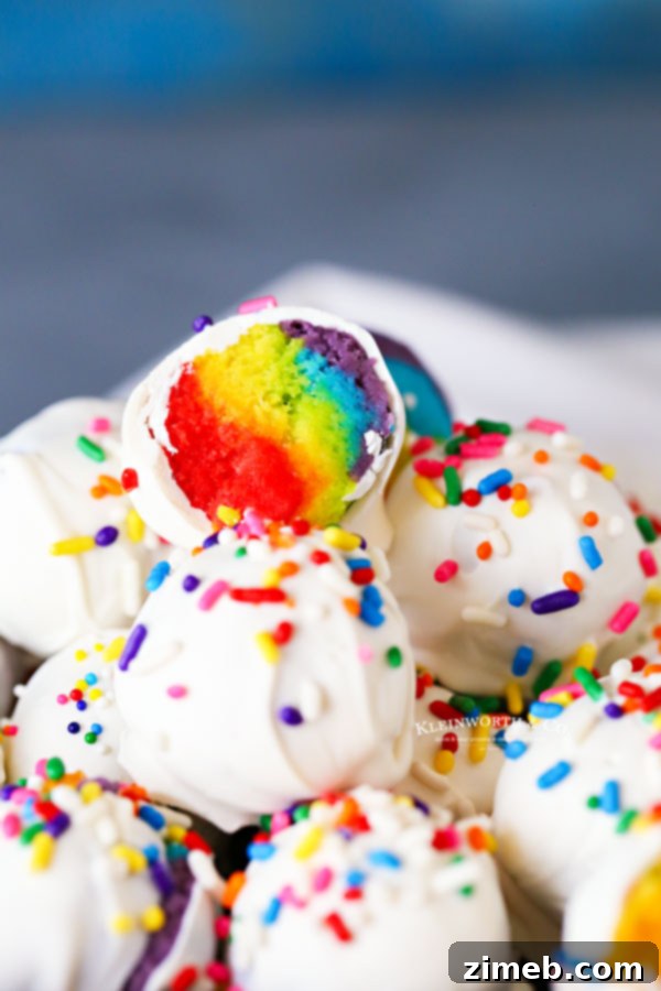 Whimsical Rainbow Truffles 11 cake mix truffles - rainbow