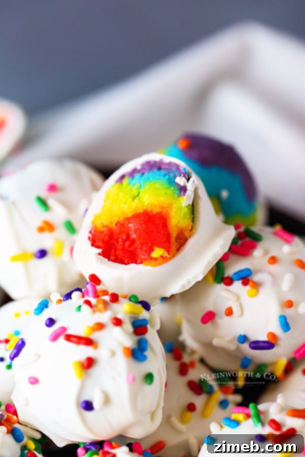 Whimsical Rainbow Truffles 5 rainbow sprinkles white chocolate truffles