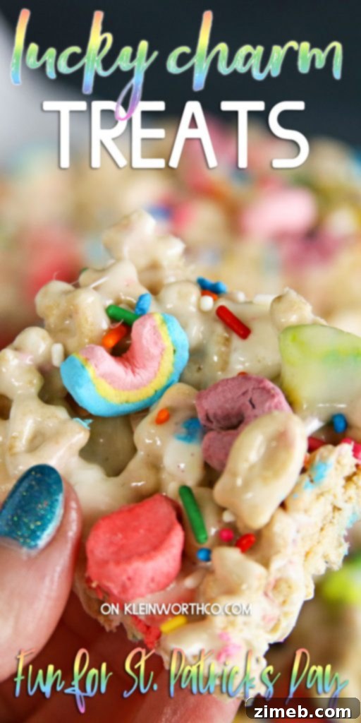 Charmed Confections 19 A large batch of Lucky Charm Treats arranged on a white serving dish.