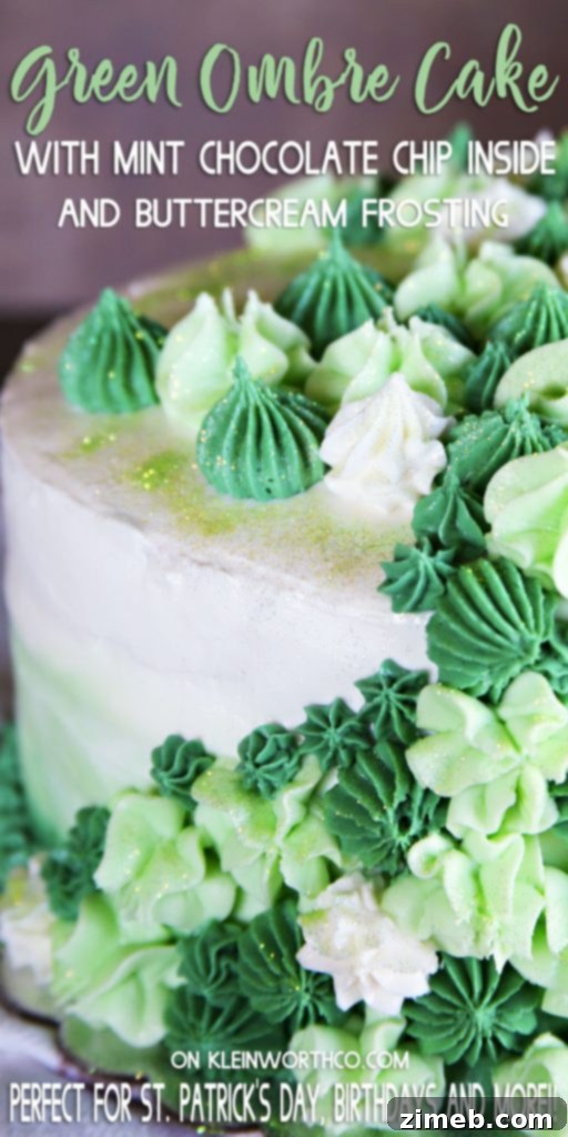 Mint Chocolate Chip Cake 12 Festive St. Patrick's Day Mint Chocolate Chip Cake with ombre frosting