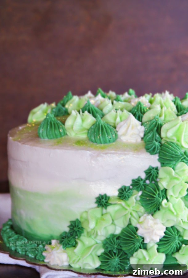Mint Chocolate Chip Cake 3 Sparkling green Mint Chocolate Chip Cake with decorative stars