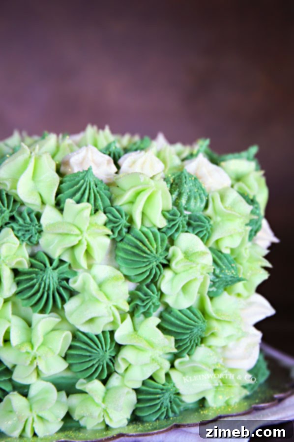Mint Chocolate Chip Cake 8 Mint chocolate chip cake with an elegant green ombre design, perfect for St. Patrick's Day