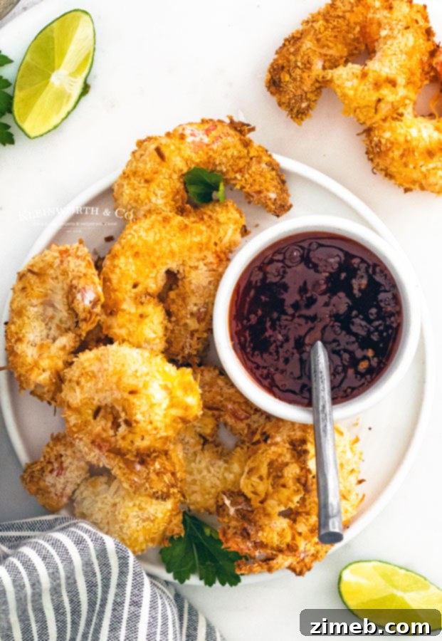 Crispy Air-Fried Coconut Shrimp 7 Air fried seafood recipe featuring coconut shrimp, perfectly golden and crunchy.