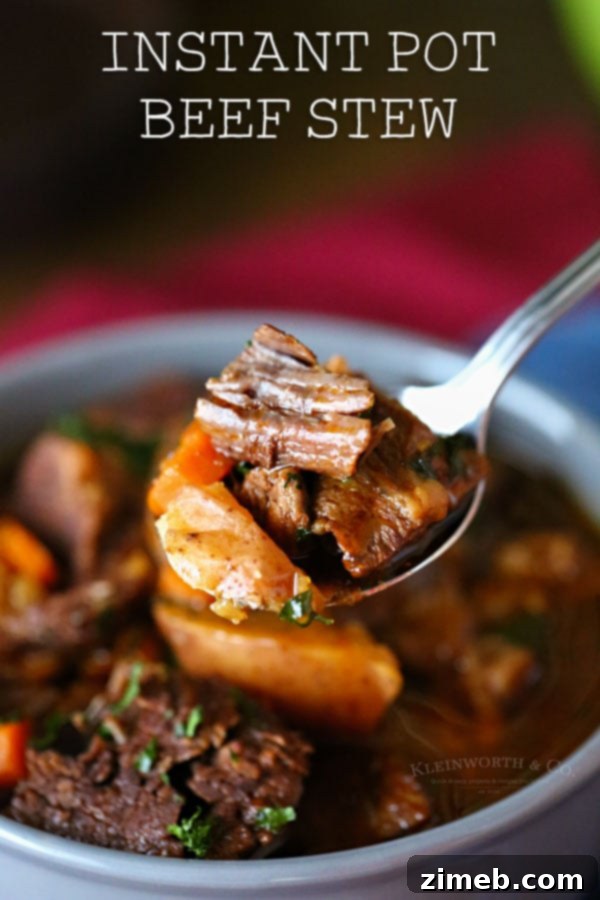 Instant Pot Beef Stew: A delicious and easy dinner recipe that tastes every bit as good as grandma’s, but so much easier! Just toss and go.