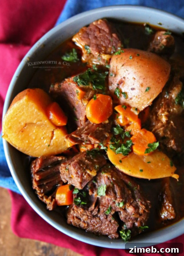 Tender stew meat cooked to perfection in an Instant Pot, a delicious and easy method for making beef stew.