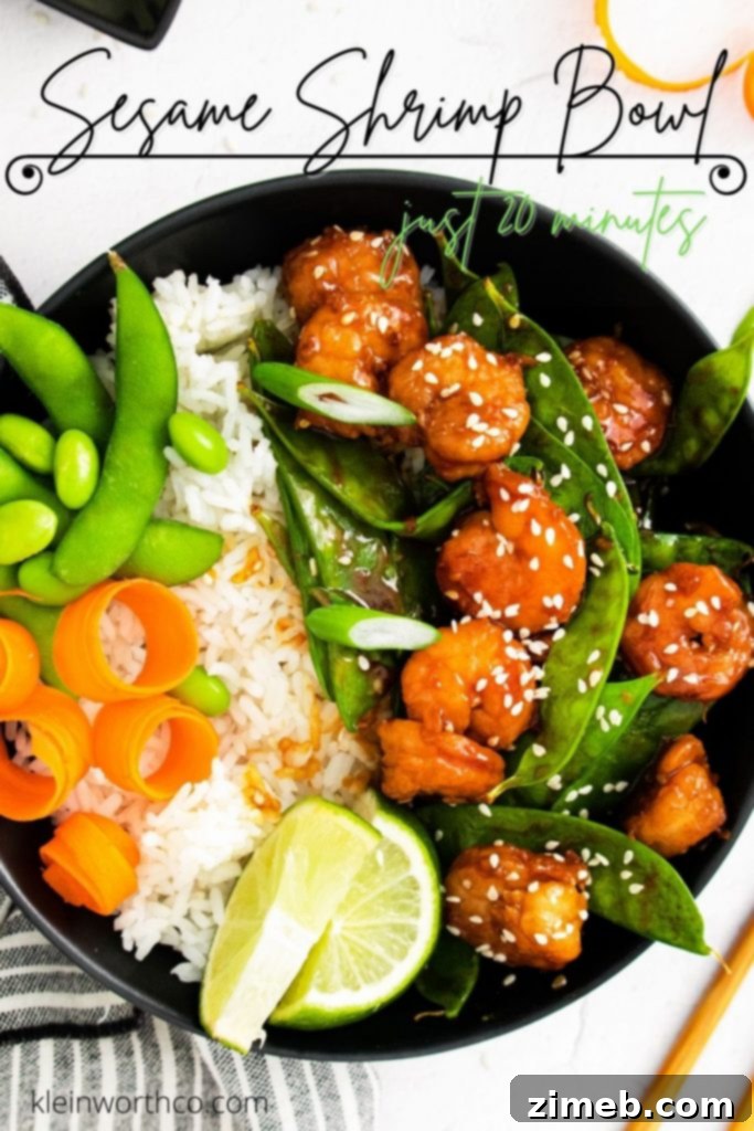 Savory Sesame Shrimp Delight 2 Vibrant Sesame Shrimp Bowl with fresh garnishes
