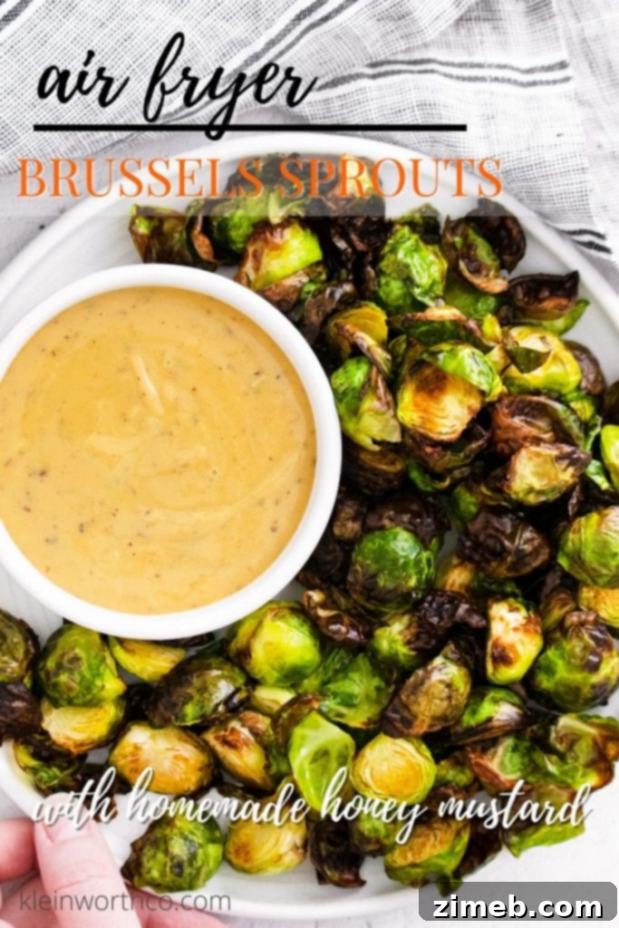 Crispy Air Fryer Brussels Sprouts with Herb Honey Mustard
