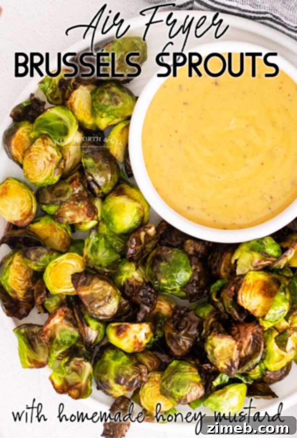 Air Fryer Brussels Sprouts with Herb Honey Mustard