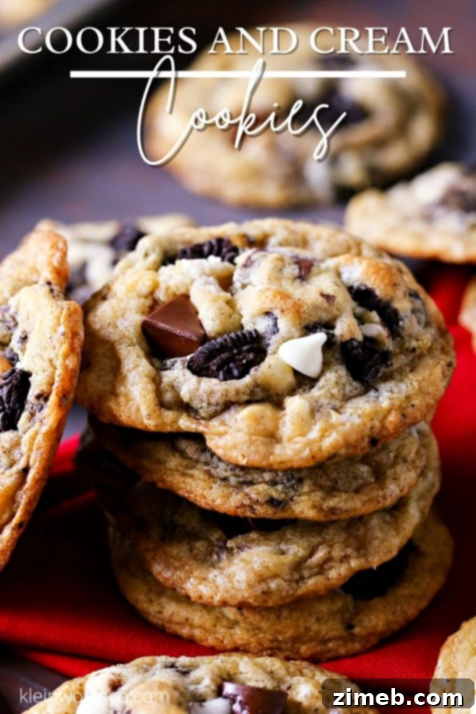 Oreo Cookie Bliss 2 Cookies and Cream Cookies, soft, buttery, with crushed Oreos, chocolate chunks, and white chocolate chips
