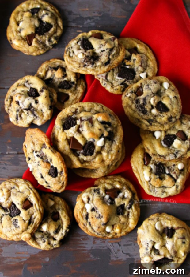 Oreo Cookie Bliss 3 Double chocolate chip cookies with crushed Oreos
