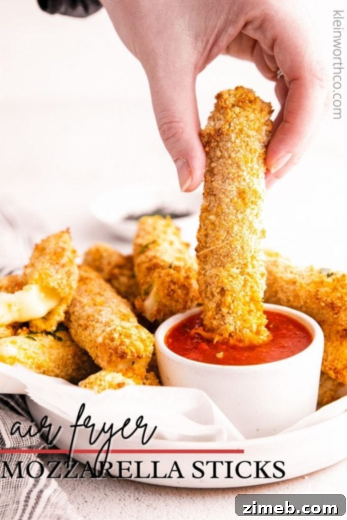 Crispy Air Fryer Mozzarella Sticks 2 Air Fryer Mozzarella Sticks