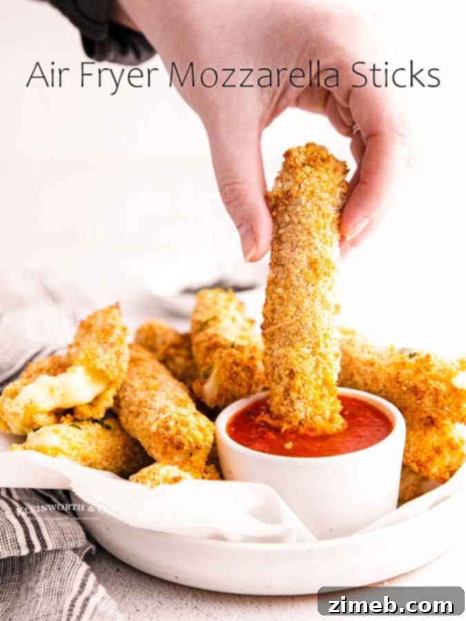 Crispy Air Fryer Mozzarella Sticks 18 Air Fryer Mozzarella Sticks
