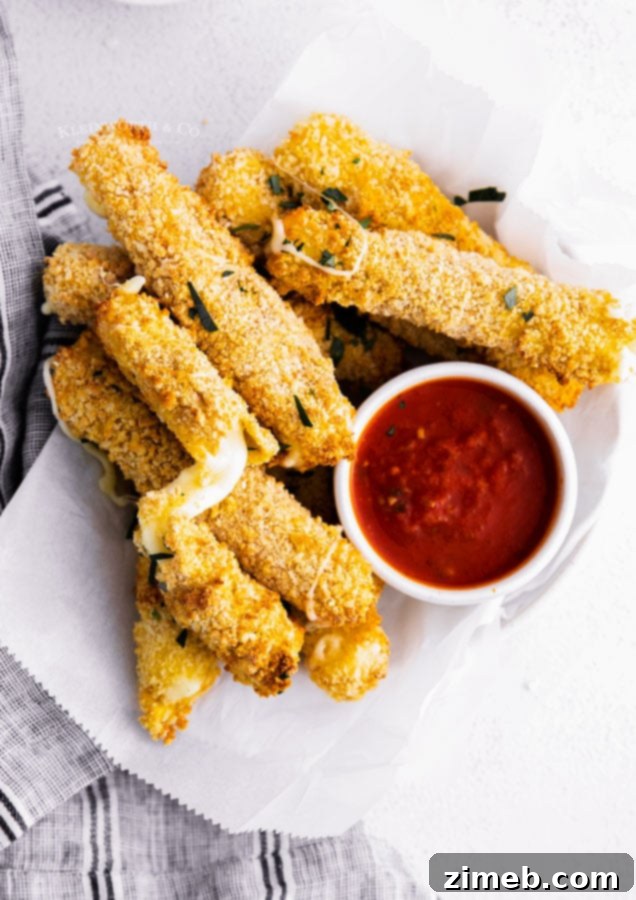 Crispy Air Fryer Mozzarella Sticks 4 recipe for Air Fryer Mozzarella Sticks