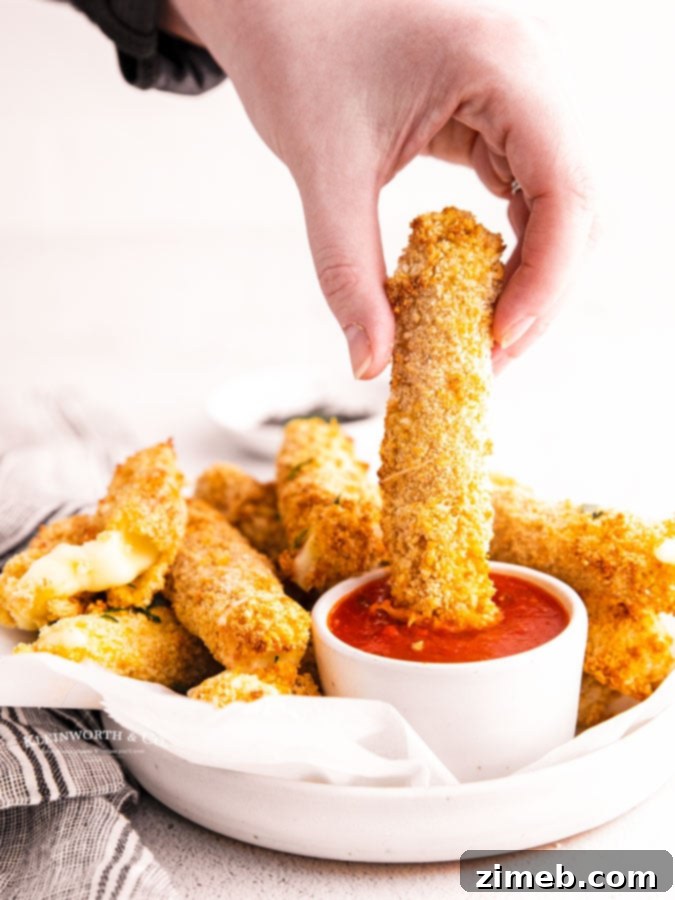 Crispy Air Fryer Mozzarella Sticks 5 snack Air Fryer Mozzarella Sticks