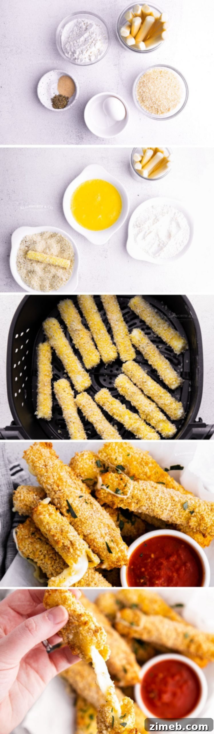 Crispy Air Fryer Mozzarella Sticks 7 how to make Air Fryer Mozzarella Sticks