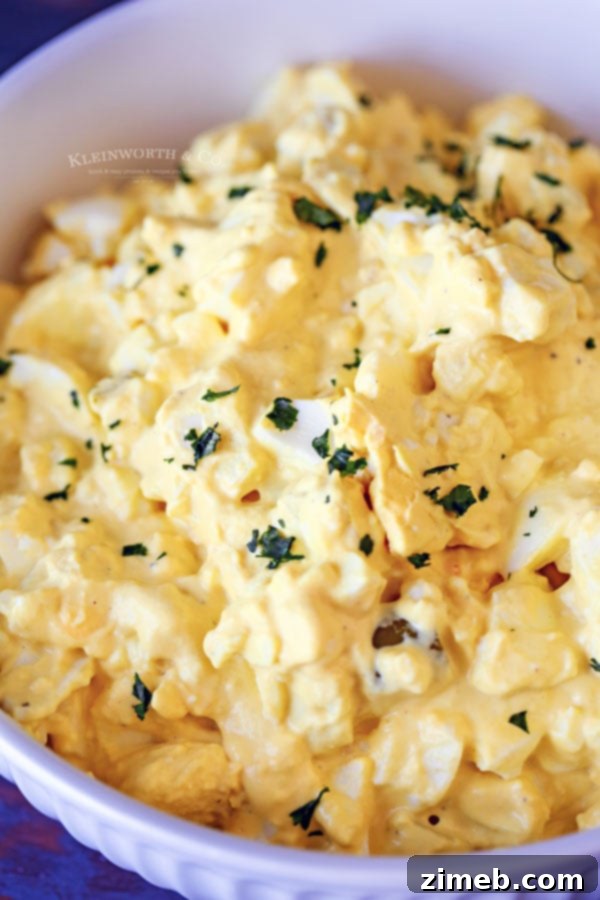 Delicious Easter leftover egg salad, served fresh