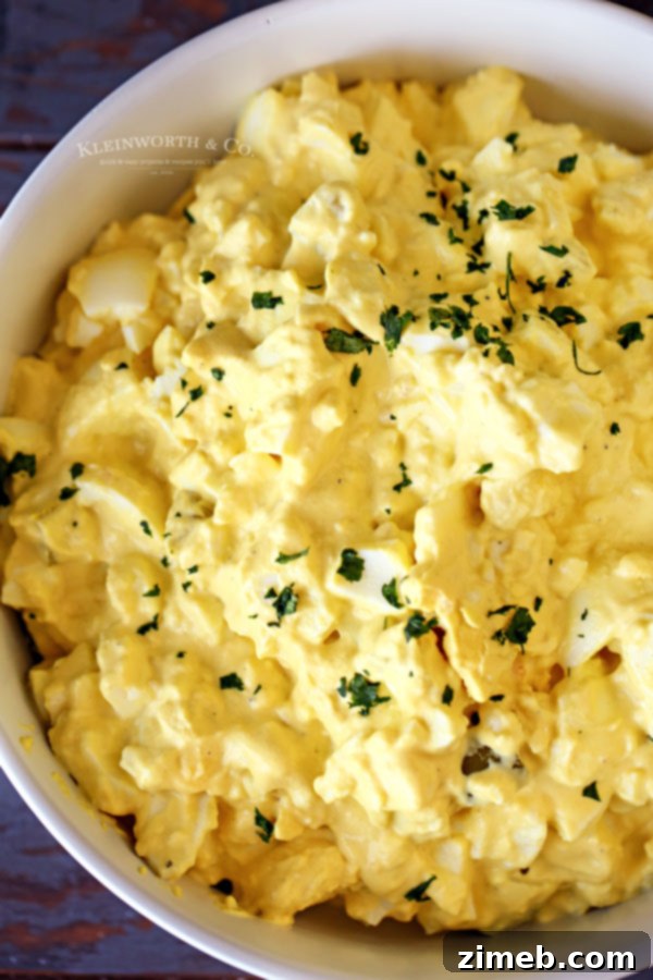 Easy egg salad preparation, ready to serve