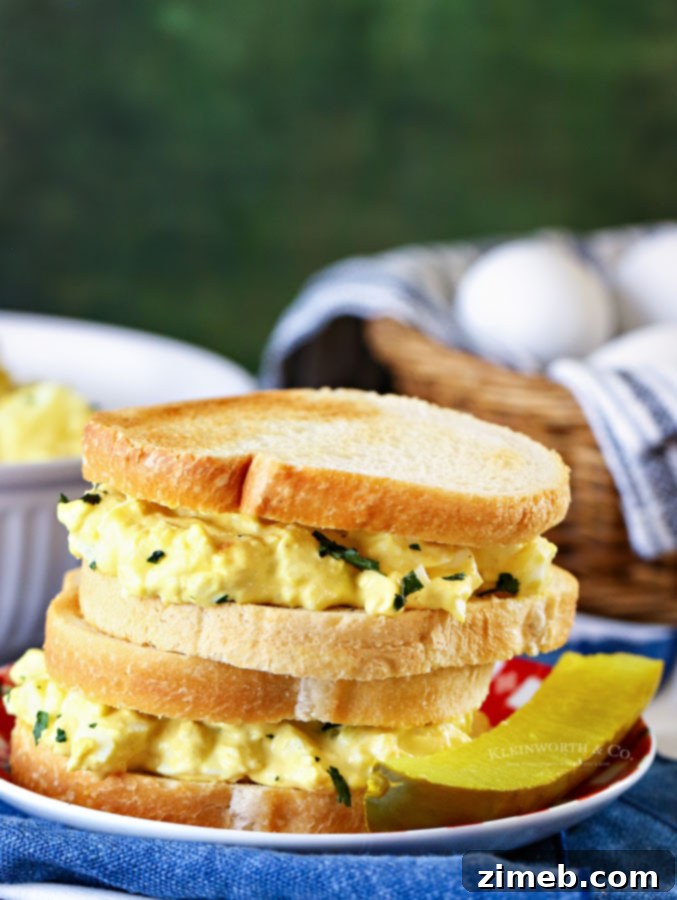 Egg salad on sourdough bread, a delicious serving suggestion