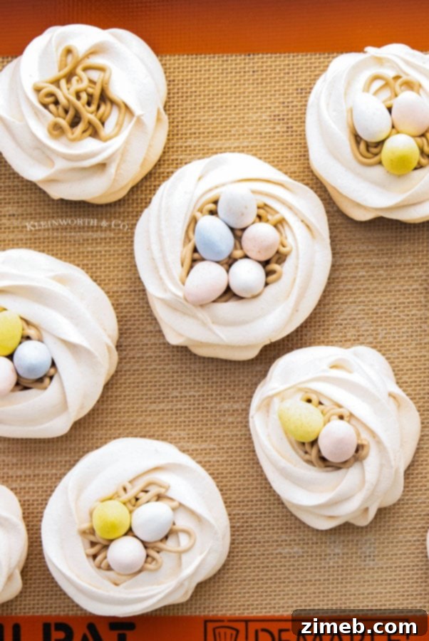 Cadbury mini egg treats beautifully arranged on individual pavlovas