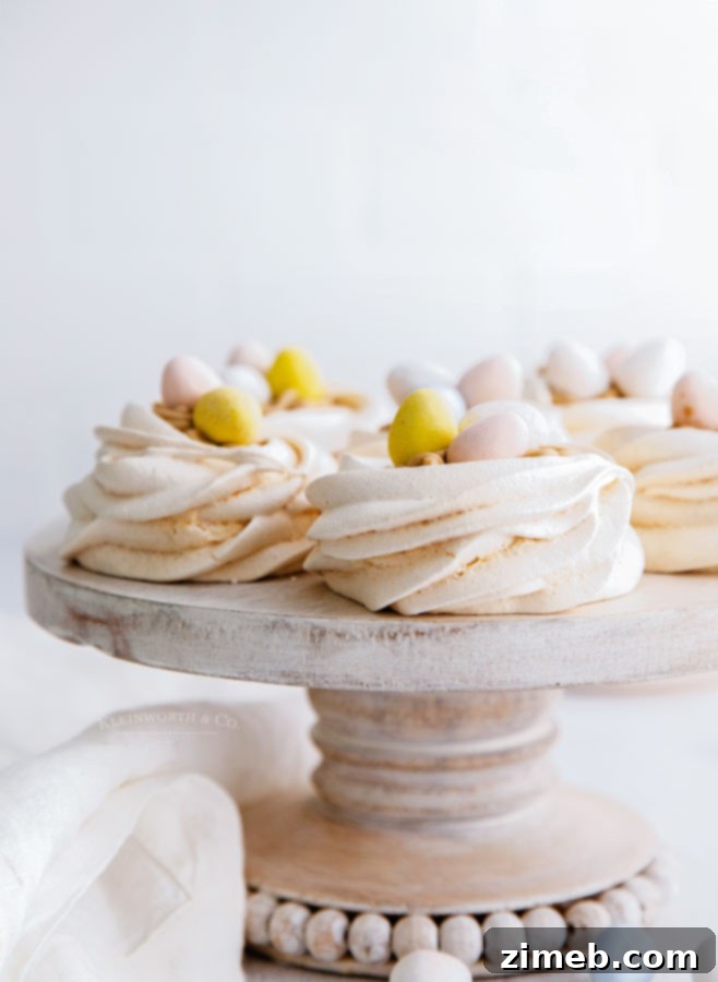Pink and yellow mini egg nests, delightful Easter desserts