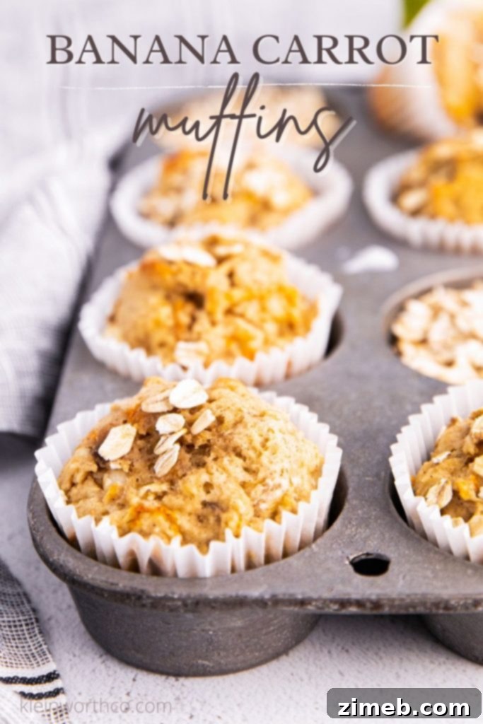 Wholesome Banana Carrot Muffins 2 Banana Carrot Muffins - a quick and easy breakfast recipe perfect for busy mornings and Easter brunch.