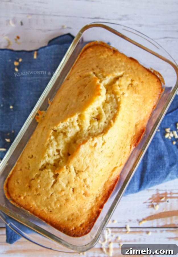 Tropical Coconut Loaf 4 coconut quick bread slice